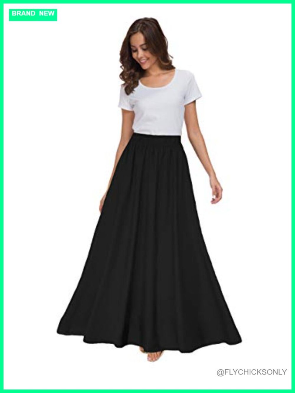Chiffon Retro Maxi Skirt Full Flowy High Rise Ankle Length